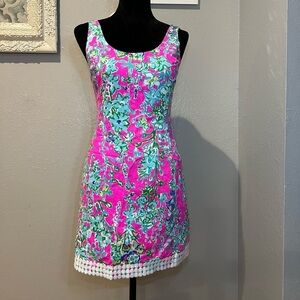 Lily Pulitzer bright pink green and blue dress size 0